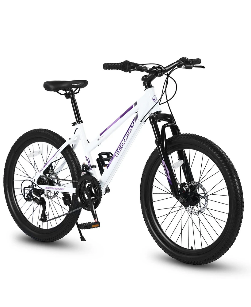 Simplie Fun 26 inch Mountain Bike for Teenagers Girls Women, Shimano 21 Speeds with Dual Disc Brakes and 100mm Front Suspension