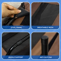 48" x 36" Elevated Breathable Dog Bed Portable Pet Cot w/ Carry Bag Metal Frame Breathable Mesh Indoor and Outdoor Tan
