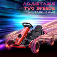 24V 8.1 Mph Electric Go Kart, Drifting Car Battery Powered Ride on Toy Outdoor with Slow Start, Music, Horn Honking and Safety Belt, for 8-12 Years Ol