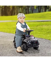 Streamdale Furniture Kids Push Ride On Car with Working Pa System and Horn, Police Truck Style Foot-to