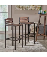Acacia Wood And Iron Industrial Barstools: Modern Sophistication For Your Bar Or Dining Space