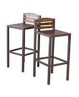 Simplie Fun Acacia Wood And Iron Industrial Barstools: Modern Sophistication For Your Bar Or Dining Space