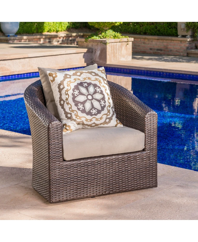 Streamdale Furniture Luxurious Swivel Patio Chair with Wicker and Aluminum Design