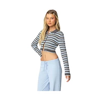 Edikted Women's Giulia Stripey Ribbed Knit Top