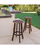 Streamdale Furniture Acacia Wood Barstools: Stylish, Durable, Outdoor-Ready (Set Of 2)