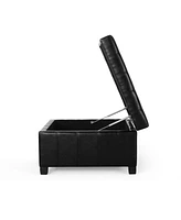 Isabella Faux Leather Ottoman: Elegance And Storage In One