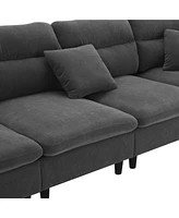 Simplie Fun 11062" Modern Convertible Sectional Sofa, L