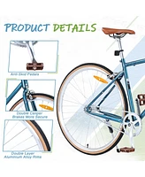 Simplie Fun Single Speed Retro style 700C Road Bike For men women's City Bicycle, Steel Frame