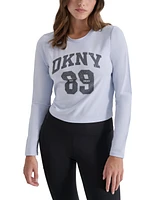 Dkny Women's Distressed 1989 Logo Crewneck Top