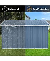 Metal garden sheds 10ftx12ft outdoor storage sheds blue