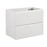 Wall mount bathroom vanity Without basin, white color, with two drawer, Pre-assembled