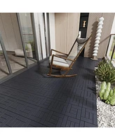 Zz Style 12" Patio Deck Tiles, Diy Module Interlocking Decking Tiles Floor Tile, Easy and Quick Installation Court Tiles for Porch Poolside Balco