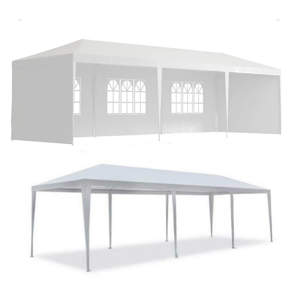 Simplie Fun 10x30' Outdoor Garden Gazebo Wedding Party Tent Canopy Marquee with 5 Removable Sidewalls