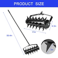 Lawn aerators, gardens, yards, loose soil in farmland, Gardening Lawn Aerator Tool, Upgraded Heavy Duty Aerator Lawn Soil Penetrator Spikes, for Garde