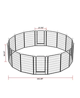 16 Panels Heavy Duty Metal Playpen with door,39.37" H Dog Fence Pet Exercise Pen for Outdoor