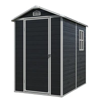 4x6ft Resin Outdoor Storage Shed Kit-Perfect to Store Patio Furniture, Black