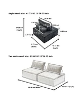 Simplie Fun Luxury Chenille L-Shaped Modular Sofa with Hidden Legs, Adjustable Cushions, and Spring Seats