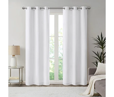 Streamdale Furniture Basketweave Room Darkening Curtain Panel Pair(2 Pcs Window Panels)