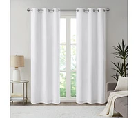 Streamdale Furniture Basketweave Room Darkening Curtain Panel Pair(2 Pcs Window Panels)