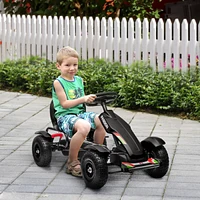 Simplie Fun Kids Pedal Go Kart, Outdoor Ride on Toys with Adjustable Seat, Sharp Handling, Handbrake, 4 Non