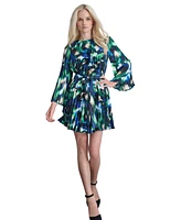 Dkny Women's Printed Pleated A-Line Dress