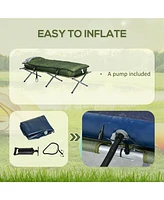 Camping Cot, Outdoor Folding Bed Set with Mattress, Sleeping Bag, Pillow, and Carry Bag, Comfortable and Portable, for Travel Camp Beach