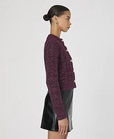 French Connection Women's Metallic Tweed Knit Cardigan