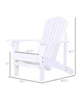 Simplie Fun Wooden Adirondack Chair, Outdoor Patio Lawn Chair with Cup Holder, Weather Resistant Lawn Furniture, Classic Lounge for Deck, Garden, Back