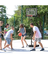 Simplie Fun Portable Basketball Hoop System Stand with 33in Backboard, Height Adjustable 5FT-7FT for Indoor Outdoor Use