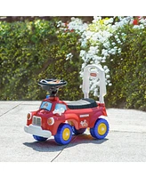 Toddler Ride on Toy, Baby Ride on Fire Truck with Music, Horn, Under Seat Storage, Foot to Floor Car for Kids 18-36 Months, Red
