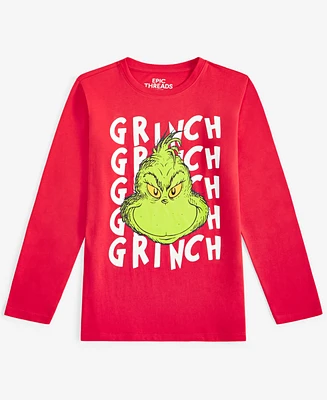 Epic Threads Little & Big Boys Grinch Graphic Long-Sleeve T-Shirt, Exclusively at Macy's