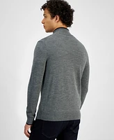 Michael Kors Men's Modern-Fit Tipped 1/4-Zip Merino Wool Sweater