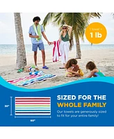 Ben Kaufman Cabana Stripe Beach & Pool Towel - Oversized & Absorbent Beach Towels