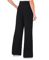 CeCe Women's Belted High Rise Wide-Leg Trousers