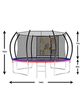 Streamdale Furniture 12FT Trampoline with Enclosure - Recreational Trampolines with Ladder, Astm Approval Outdoor Trampoline for Kids