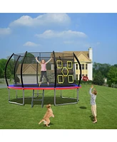 Streamdale Furniture 12FT Trampoline with Enclosure - Recreational Trampolines with Ladder, Astm Approval Outdoor Trampoline for Kids