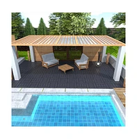 Streamdale Furniture H Style 12" Patio Deck Tiles, Diy Module Interlocking Decking Tiles Floor Tile