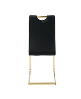 Streamdale Furniture Modern dining table with Pu cushion seat dining chair Living Room Chair Upholstered chair with gold-plated leg leg design, kitche