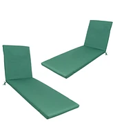 Streamdale Furniture 2PCS Set Outdoor Lounge Chair Cushion Replacement Patio Funiture Seat Cushion Chaise Lounge Cushion-green