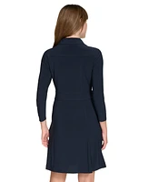 Tommy Hilfiger Women's Zip-Front Fit & Flare Dress