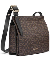 Calvin Klein Havana Flap Signature Small Messenger Bag