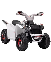 Simplie Fun Kids Atv Quad Car, 6V Four-Wheeler for Kids with Forward Backward Function, Wear-Resistant Wheels for Toddlers Ages 18-36 Months, White