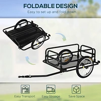 Bike Cargo Trailer for Hefty Loads, Foldable Compact Storage, Universal Hitch, Bike Wagon Bike Trailer Bicycle Cargo Trailer Bike Attachment with 16&#