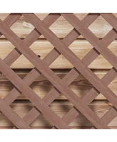 Raised Garden Bed with Trellis Lattice, Wood Planter Box with Self Draining Gap, Freestanding Trellis Planter for Climbing Plants, Vines, Flowers, 29.