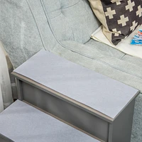 Pet Stairs, Small Pet Steps with Cushioned Removable Covering for Dogs and Cats Up To 22 Lbs., Grey