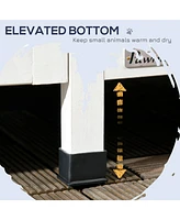 Outdoor Cat House with Weather-resistant Roof & Garden Bed, Outdoor Cat Shelter Enclosure with Multiple Entrances, Modern Cat Furniture Hideout, Cat G