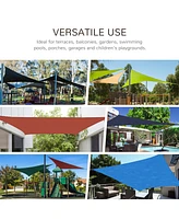 Simplie Fun 13' x 20' Sun Shade Sail Canopy Outdoor Shade Sail Cloth for Patio Deck Yard with D-Rings and Rope Included, Brown