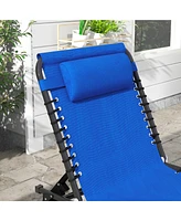 Simplie Fun Foldable Mesh Chaise Lounge Chair: Comfort and Convenience for Outdoor Relaxation