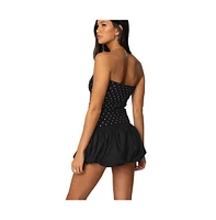 Edikted Women's Peyton Polka Dot Tube Top - Black-and