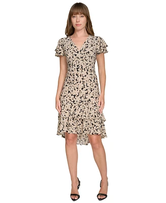 Tommy Hilfiger Women's Floral-Print Ruffled Midi Dress